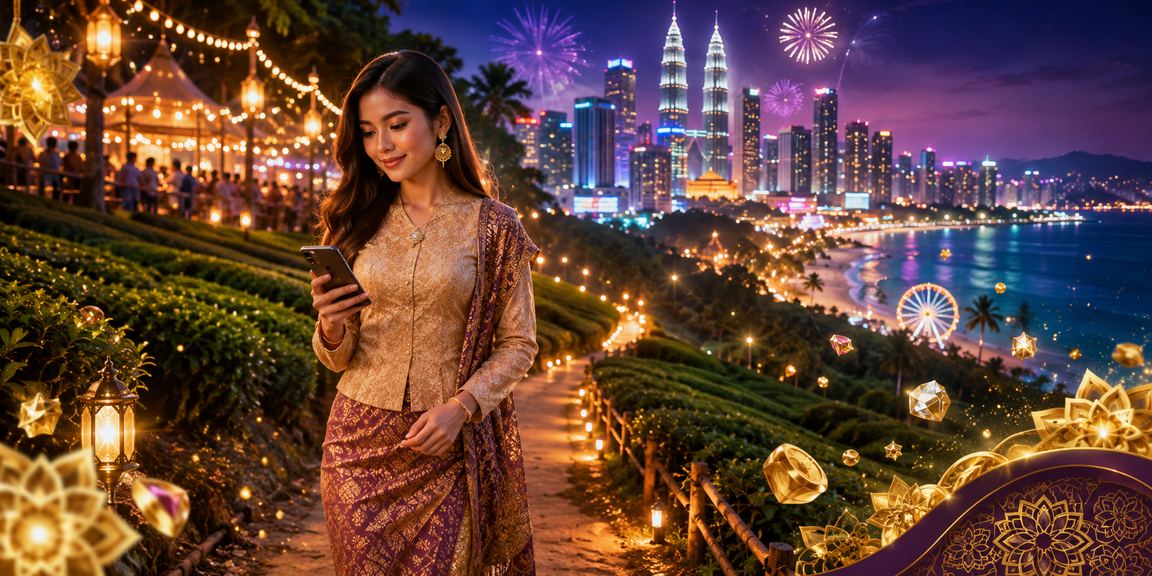 Suasana perayaan Hari Raya dalam platform kasino mudah alih Kuala Lumpur